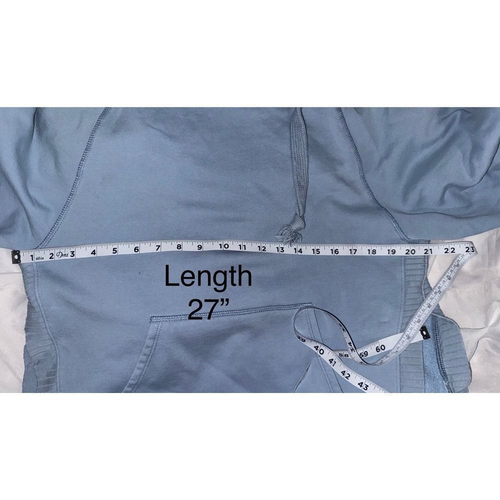 American Eagle light blue split side ribbed hoodie oversized small - Picture 6 of 6